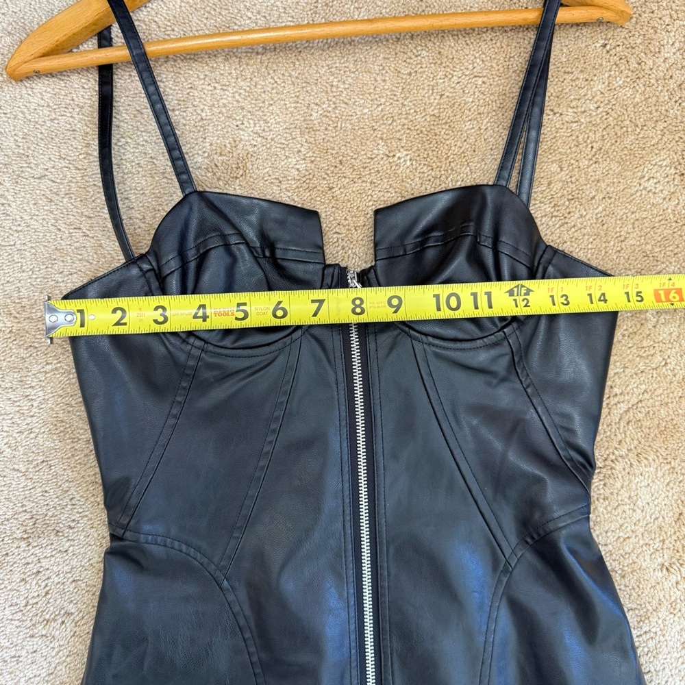NWT Mistress Rocks Faux Leather Samba Cupped Bustier Dress Black Small Sexy - Picture 16 of 16